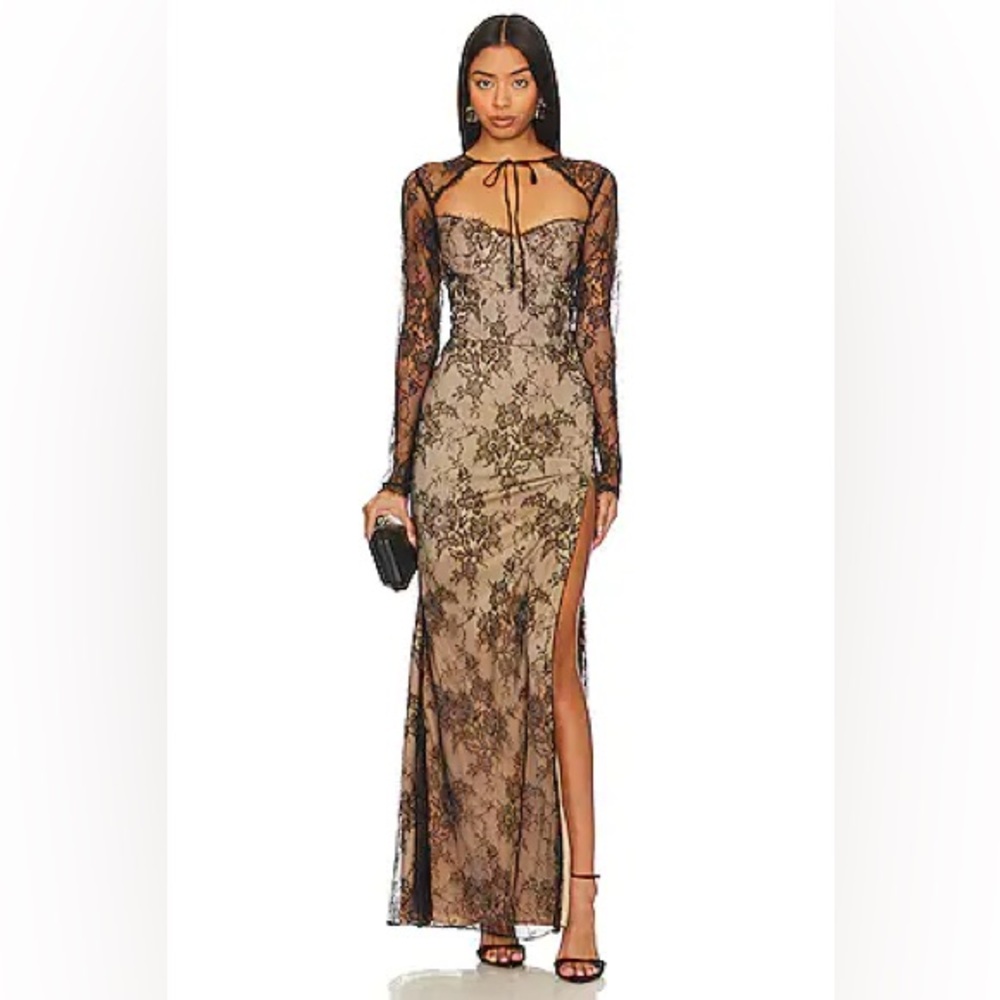 NWT Katie May Persia Lace Maxi Dress - Black and Cream